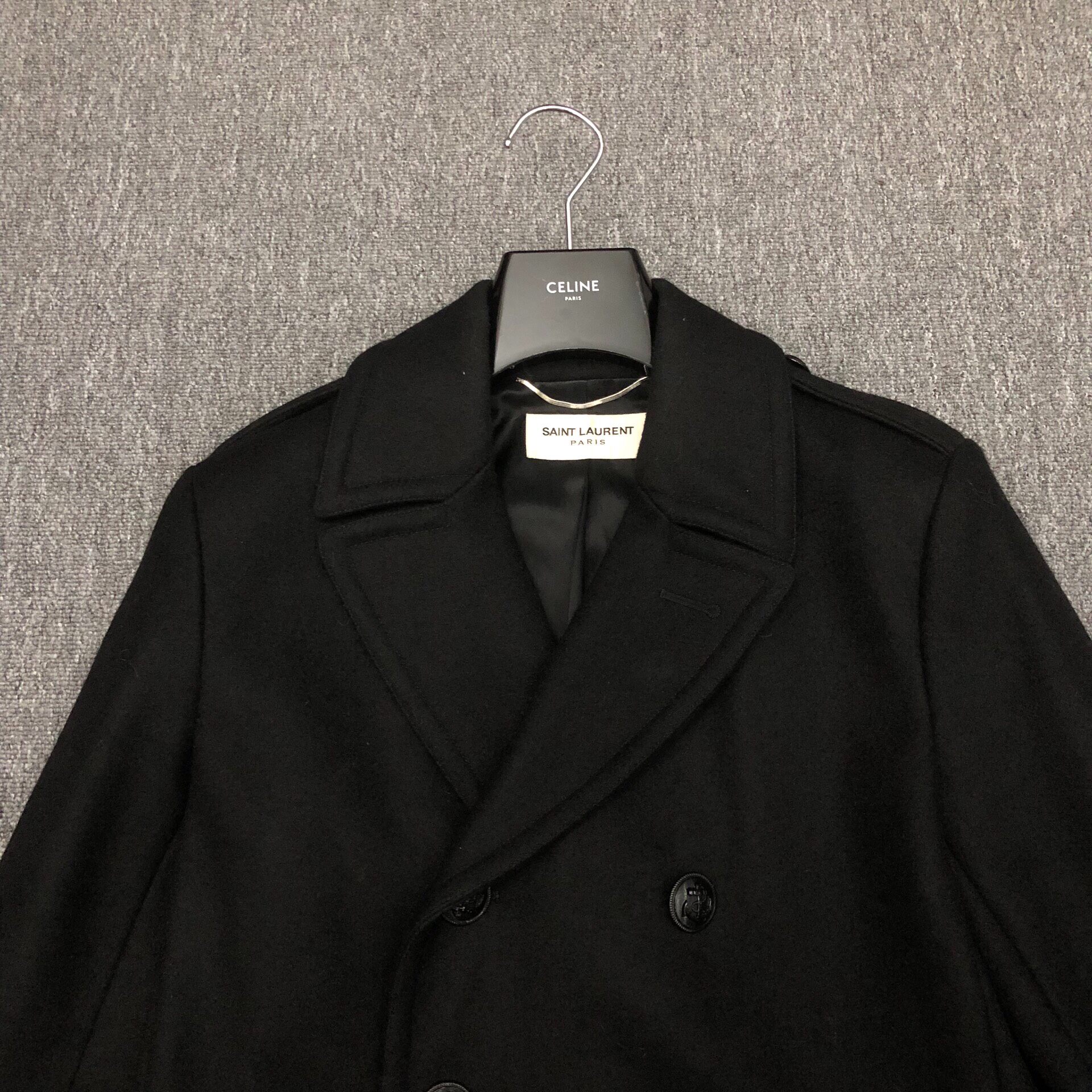 Saint Laurent 14FW Anchor Double-Breasted Coat — back