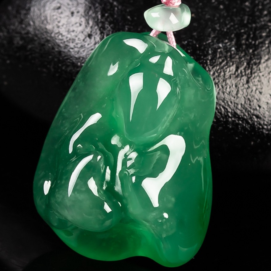 新款包邮带证天然缅甸翡翠a货冰种老坑满绿万象更新吊坠挂件