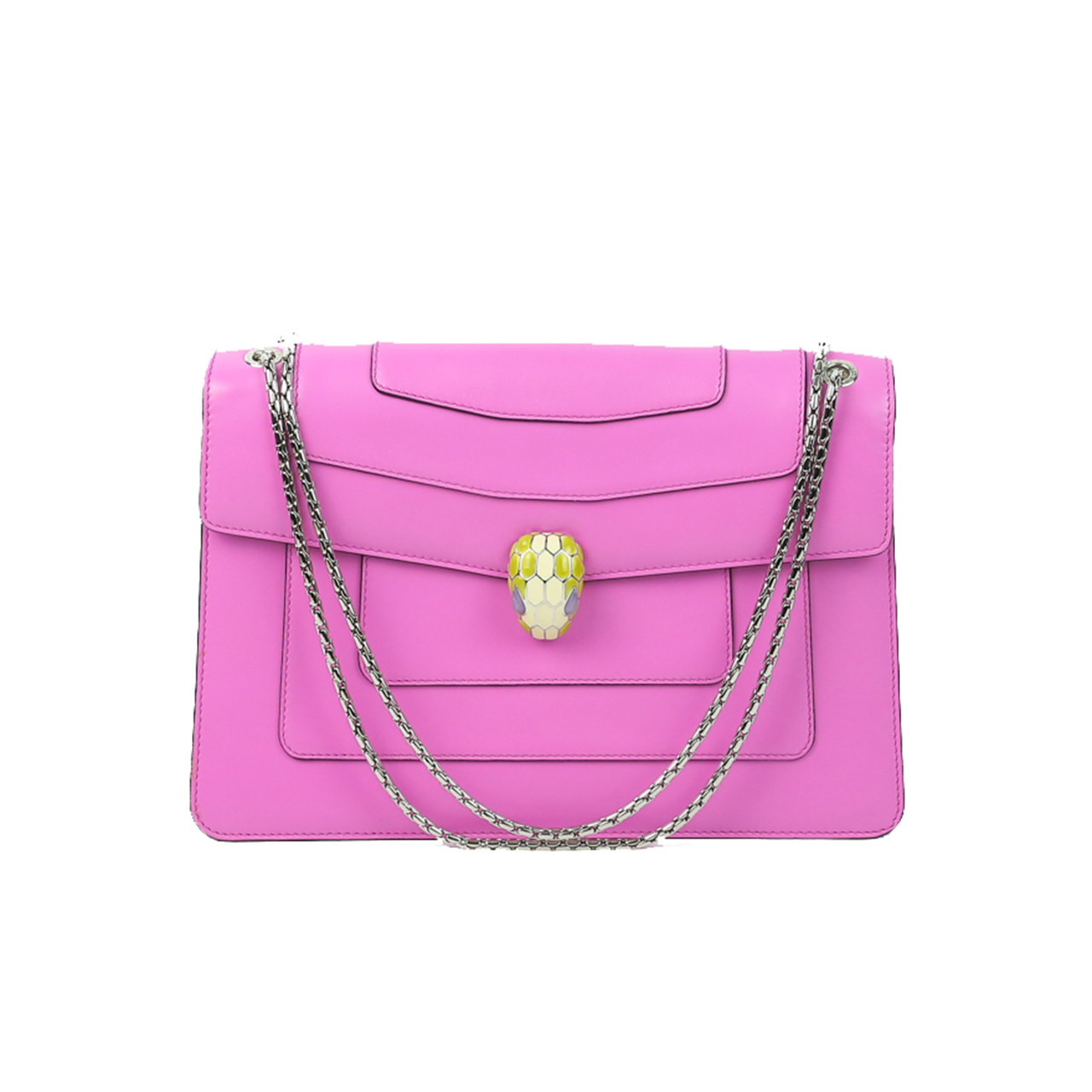 [9.5新]宝格丽bvlgari女士粉色单肩斜挎蛇头包deb1907060