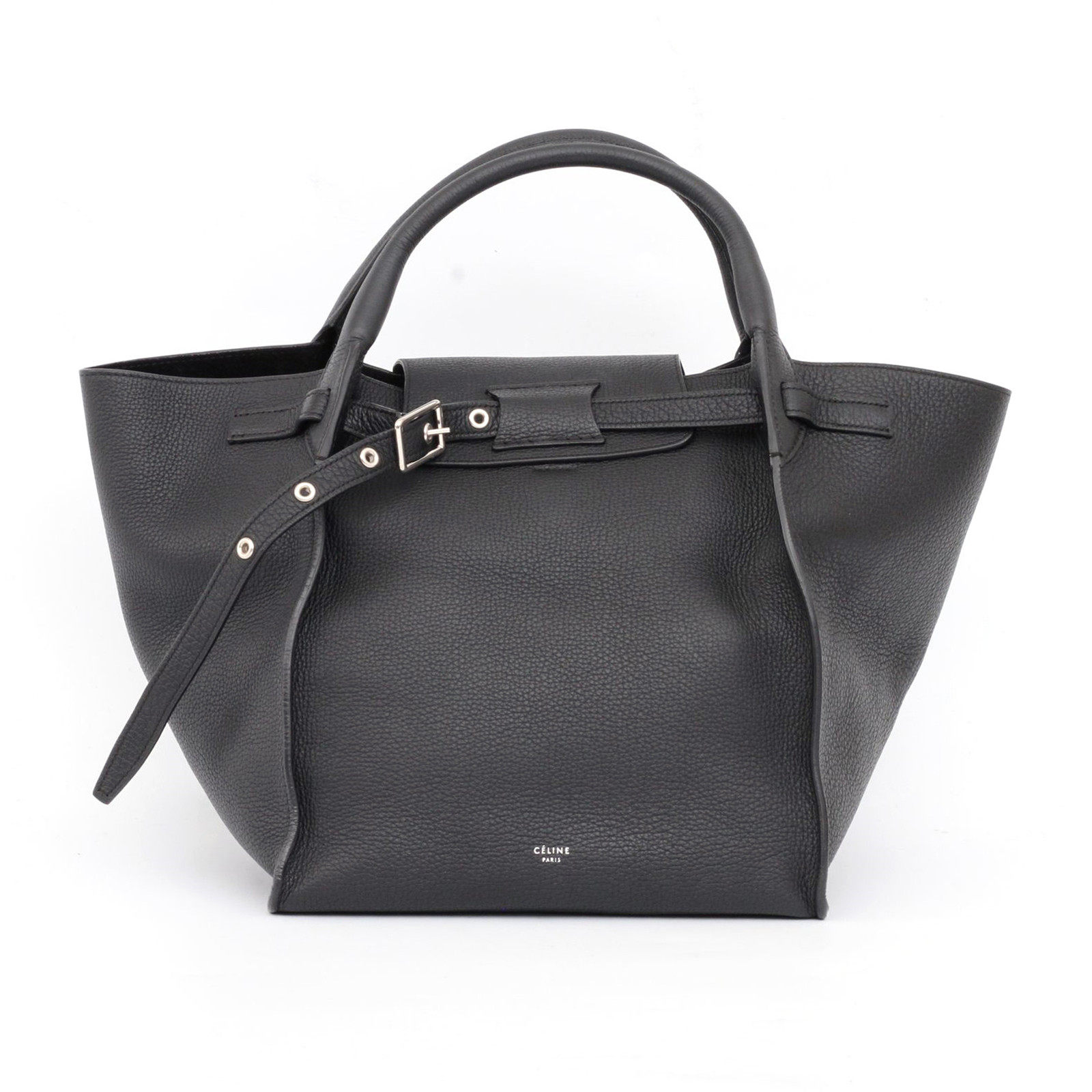 [9.5新]思琳celine女士黑色big bag光滑小牛皮小号单肩包49116