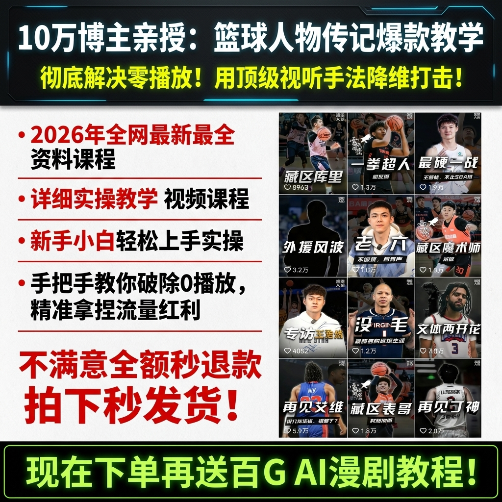 篮球人物传记爆款教学