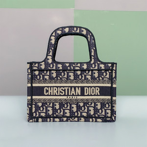 [未使用]公价19500迪奥dior女士蓝色印花minibooktote手提托特包