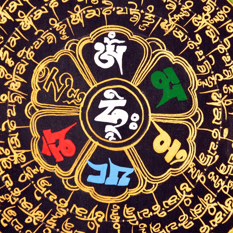 【精美伴手礼】纯手绘唐卡 描金六字真言 尼泊尔手绘唐卡 tp84