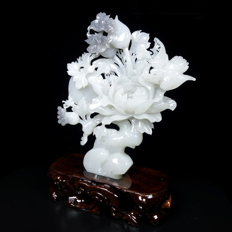 进直播间领福利【鸟语花香】精雕和田玉花鸟摆件 253g hk2032