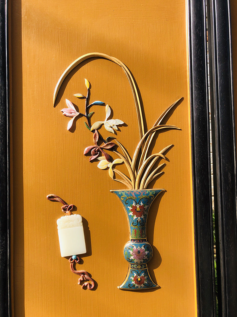 【鬼市】小叶紫檀百宝嵌四条屏 gd05