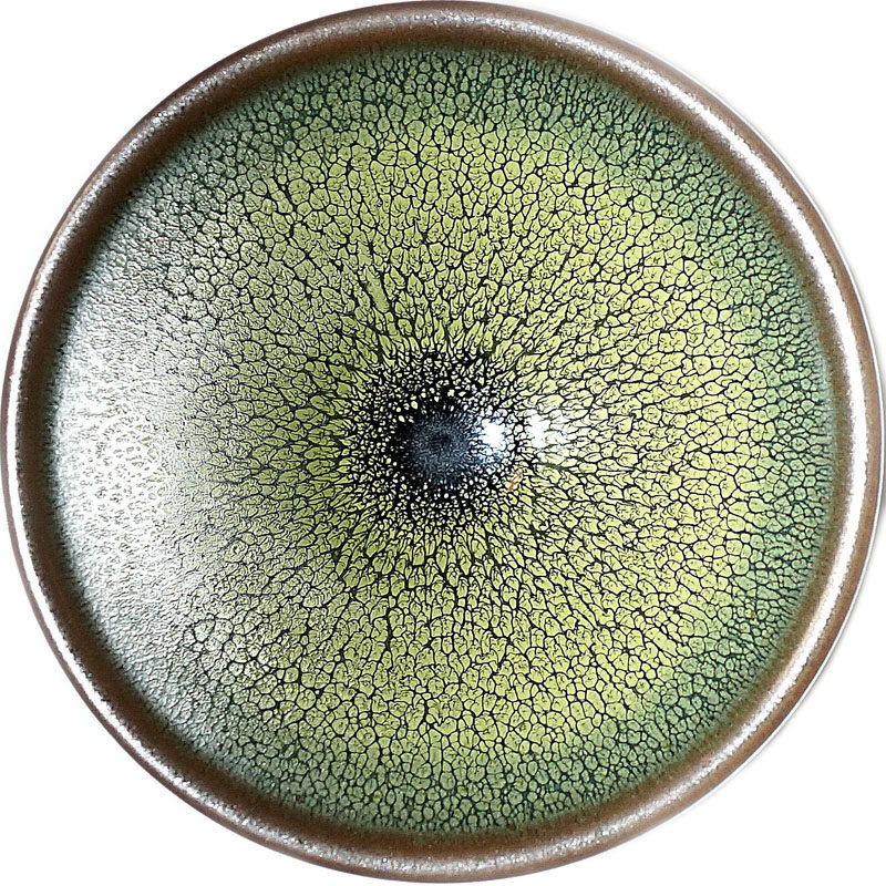 【绿鹧鸪斑斗笠盏】釉色清新层次佳 张国平 建阳建盏 口径8.8 m82