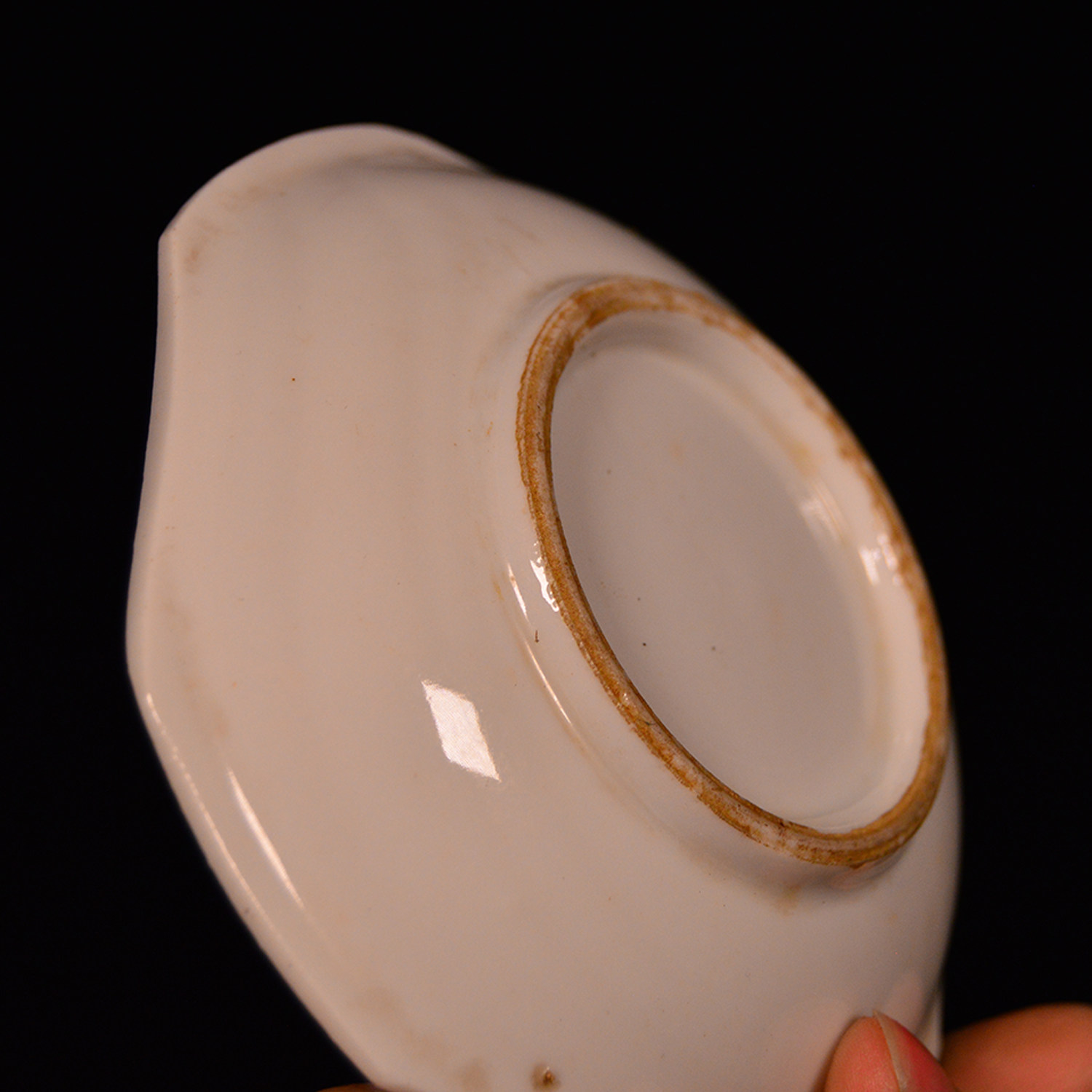 日本回流 白瓷题字方盘 老物件s4