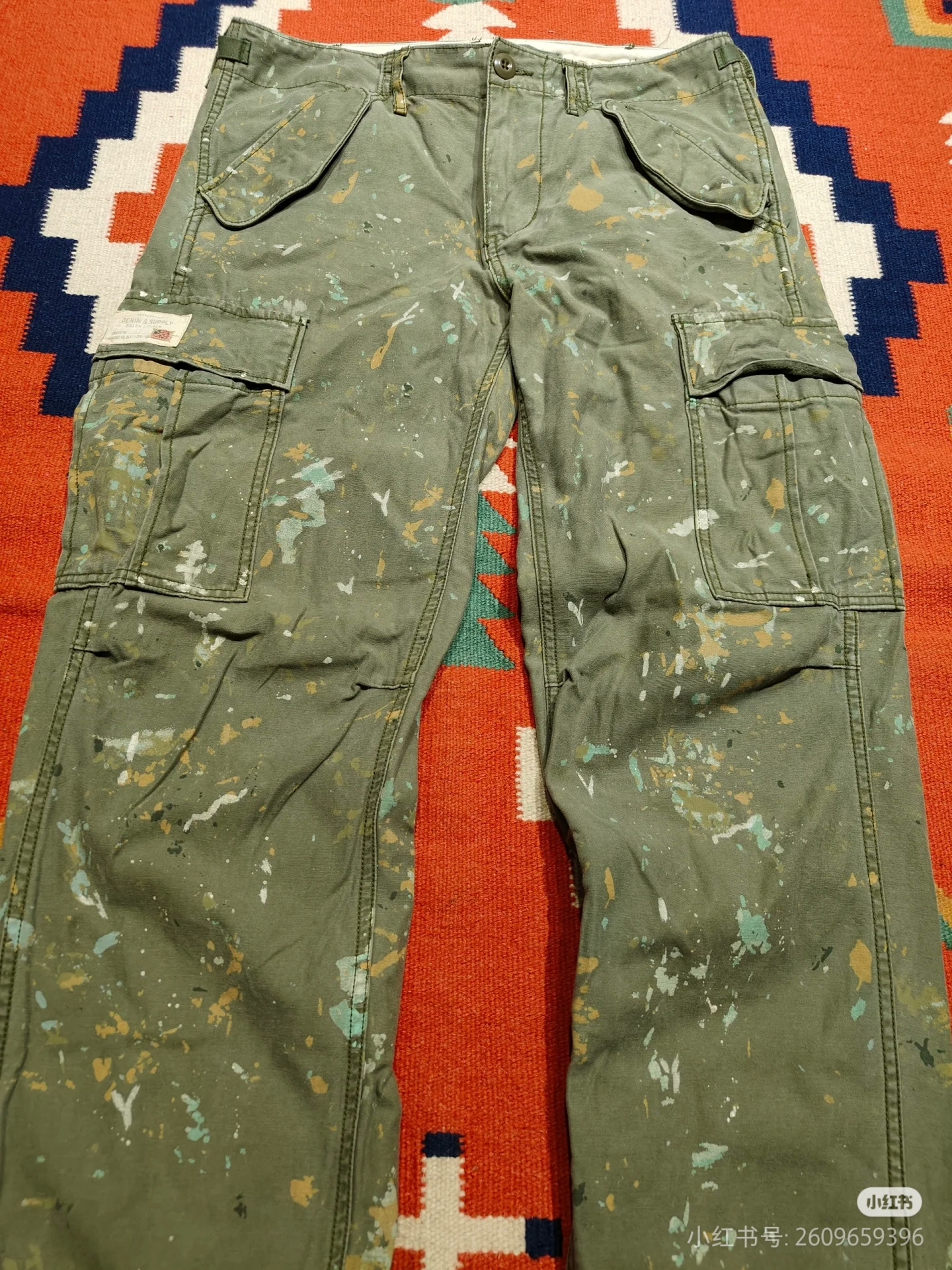 Ralph Lauren RRL DS Splatter Cargo Pants — detail