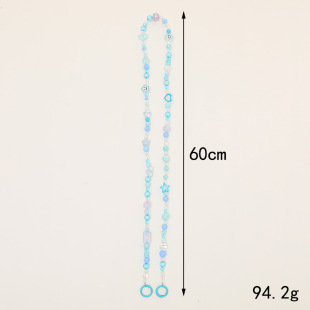 新款糖果色串珠斜挎链条手机壳挂绳挂饰挂件女生包包链肩带链子
