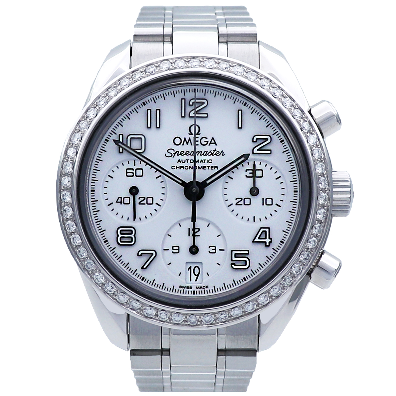 [无保留价/95新] 欧米茄/omega 超霸后镶钻 自动机械 计时 男表