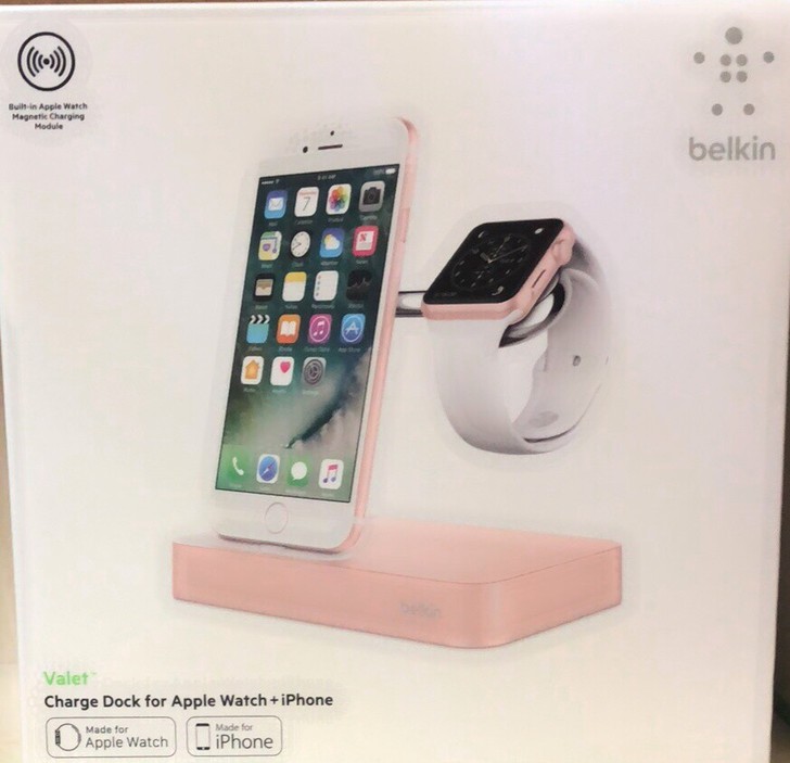 全新原装belkin苹果手机手表双用充电器，手表为无线充，公