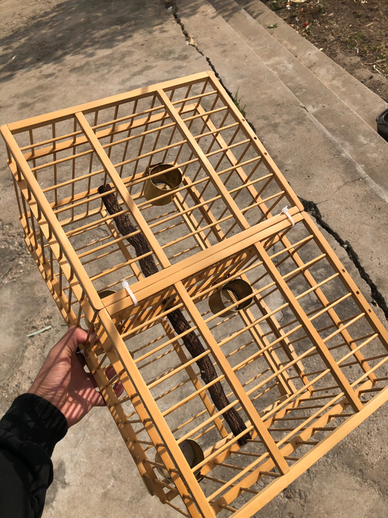 压卯铜嘴笼蜡嘴笼全皮无竹节无裂上过两遍油全套出带钩