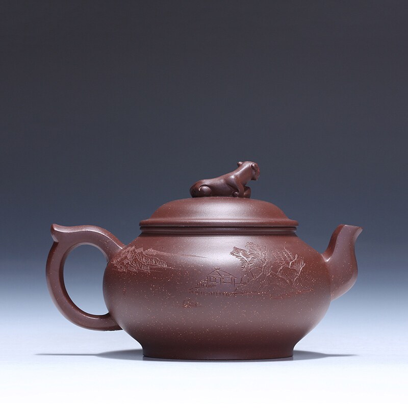 国工 鲍老师 紫泥 卧虎藏龙 保正品宜兴紫砂壶名家纯手工原矿茶壶