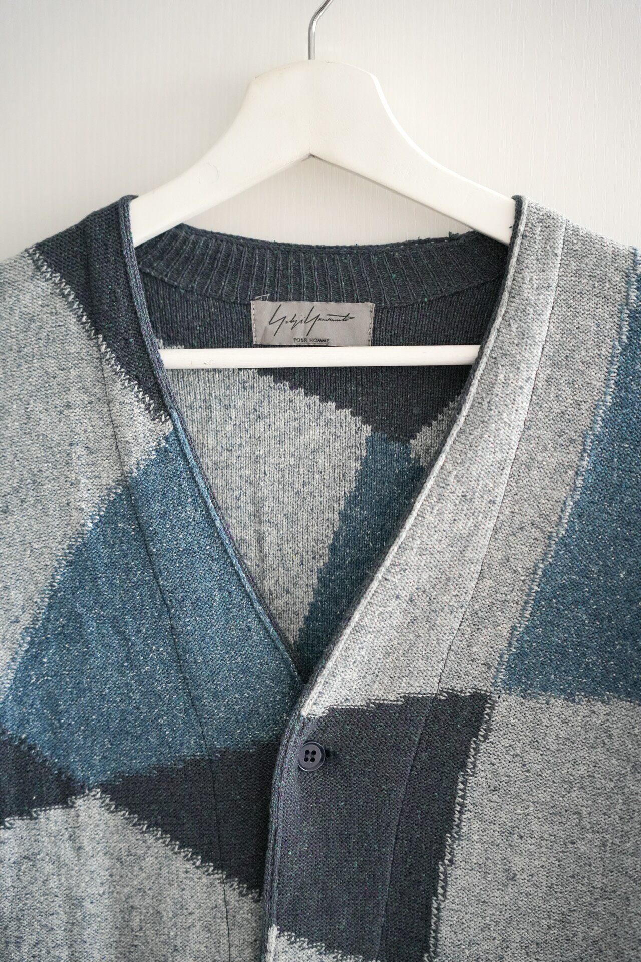 Yohji Yamamoto 12ss Geometric Silk Cardigan — detail