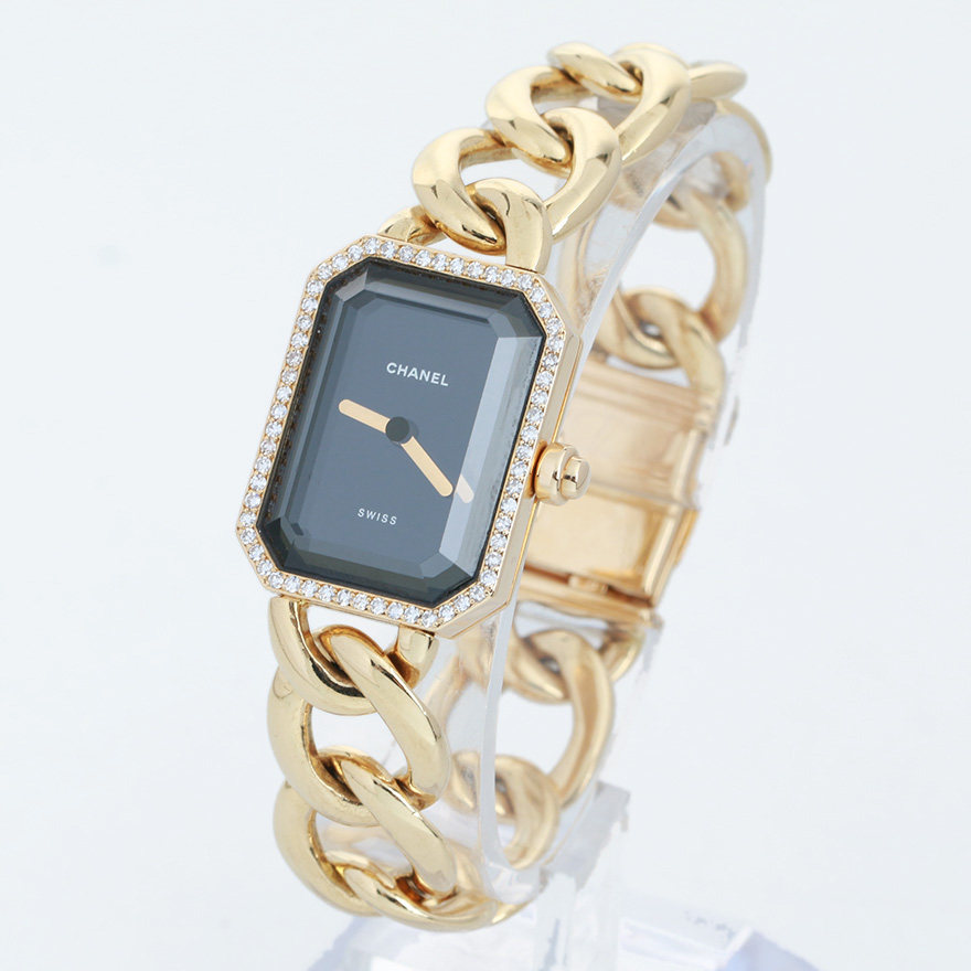 [9.0新]chanel香奈儿 premiere黑金18k黄金镶钻石英女手表01183