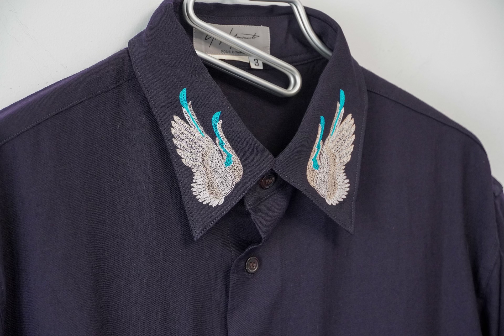 Yohji Yamamoto 02AW Wing Embroidery Shirt — detail
