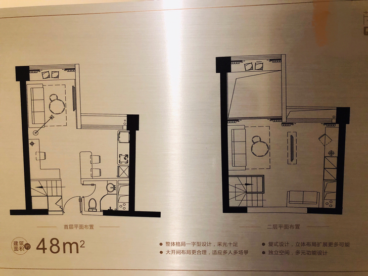 友情转发：48平方做三房带精装，5??米复式服务型产权公寓