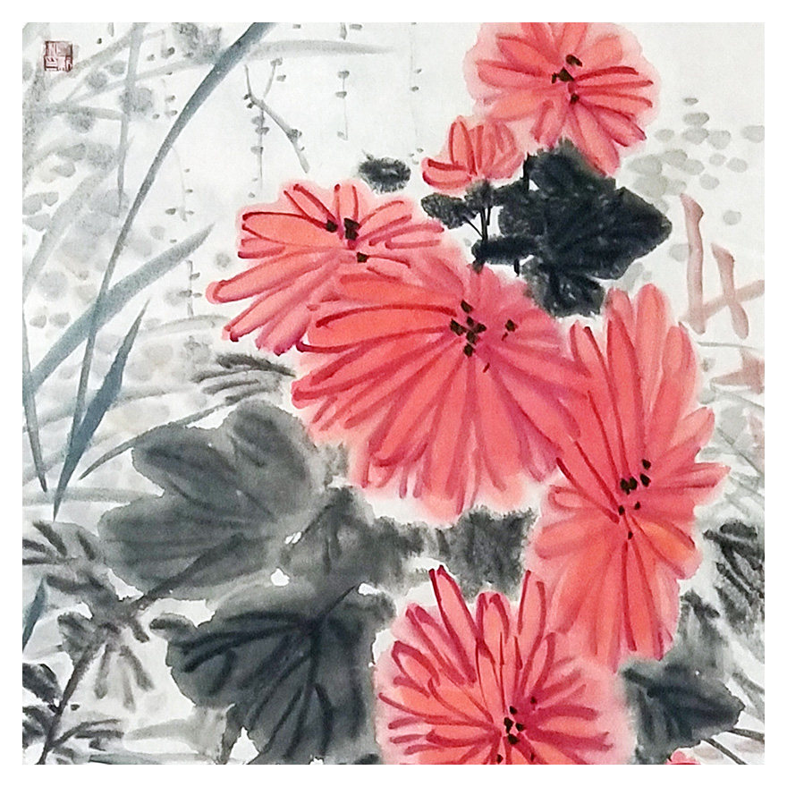 【拍下减100】祁景新《醉秋图》写意国画长条幅办公室客厅装饰画