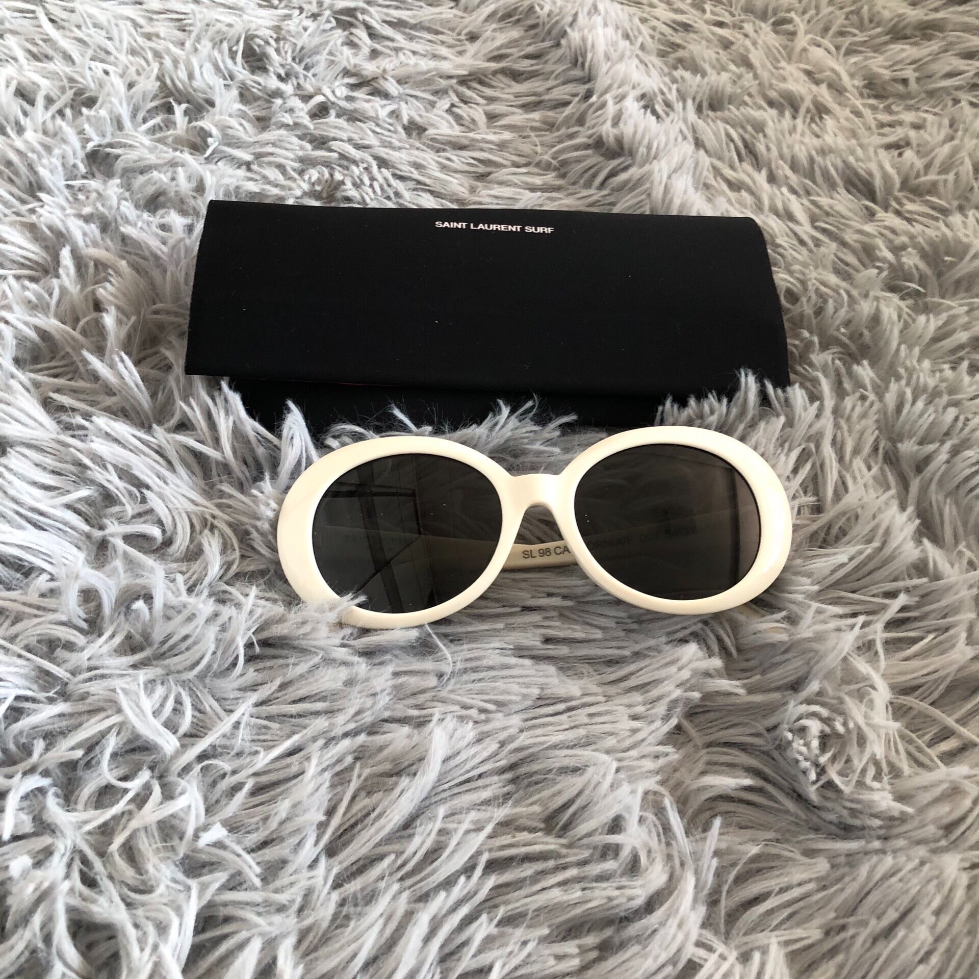 Saint Laurent Ivory Round-Frame Sunglasses