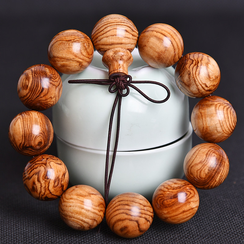 降价20%(38.1g)黄花梨 天眼顺山水纹降香黄檀20mm/12颗佛珠手串