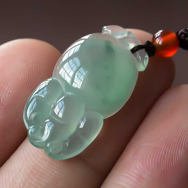 老坑冰种缅甸a货天然翡翠人 3.27g