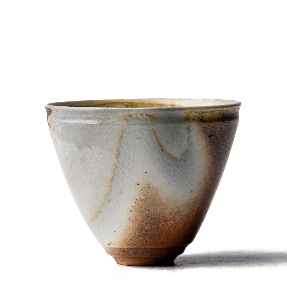 高温柴烧窑 自然落灰釉 火痕窑变 主人杯 斗笠杯