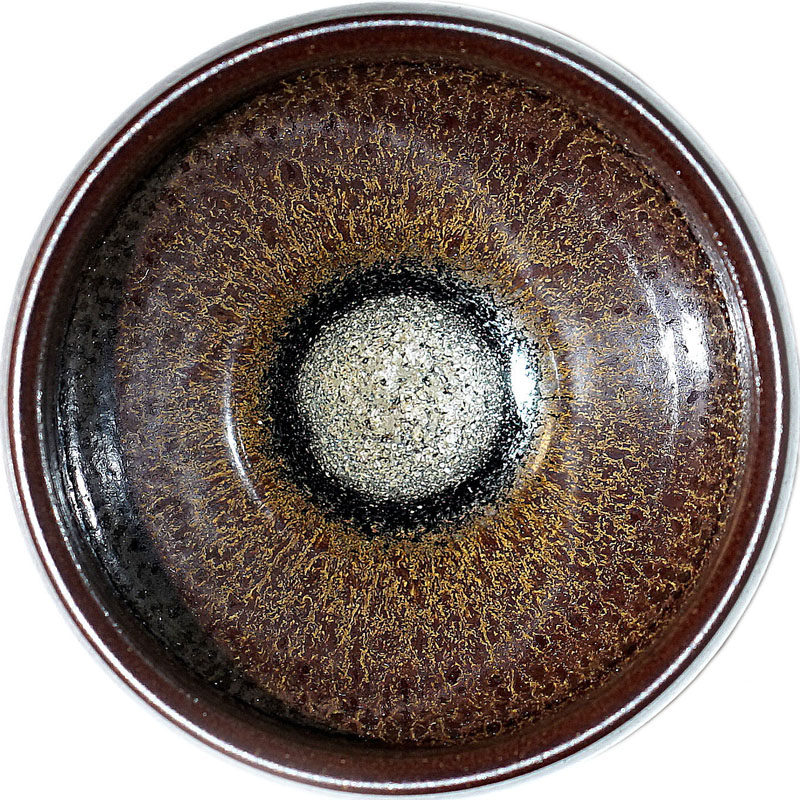 柴烧【豹纹紫麒麟盏】叶礼孝 建阳建盏 主人杯 口径9 g40