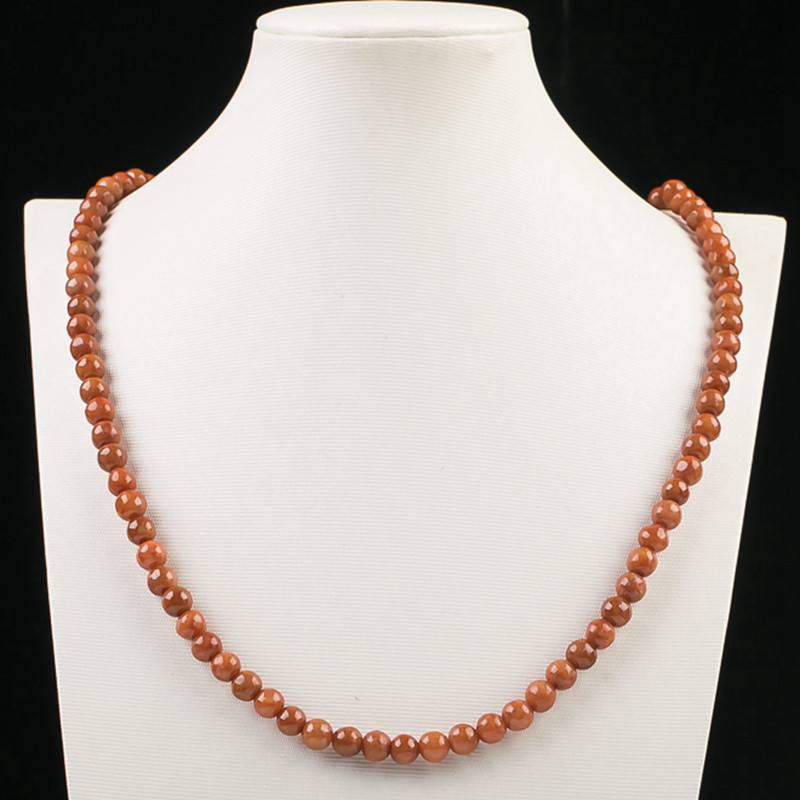 天然翡翠a货冰糯种红翡项链77.67g(共108颗)