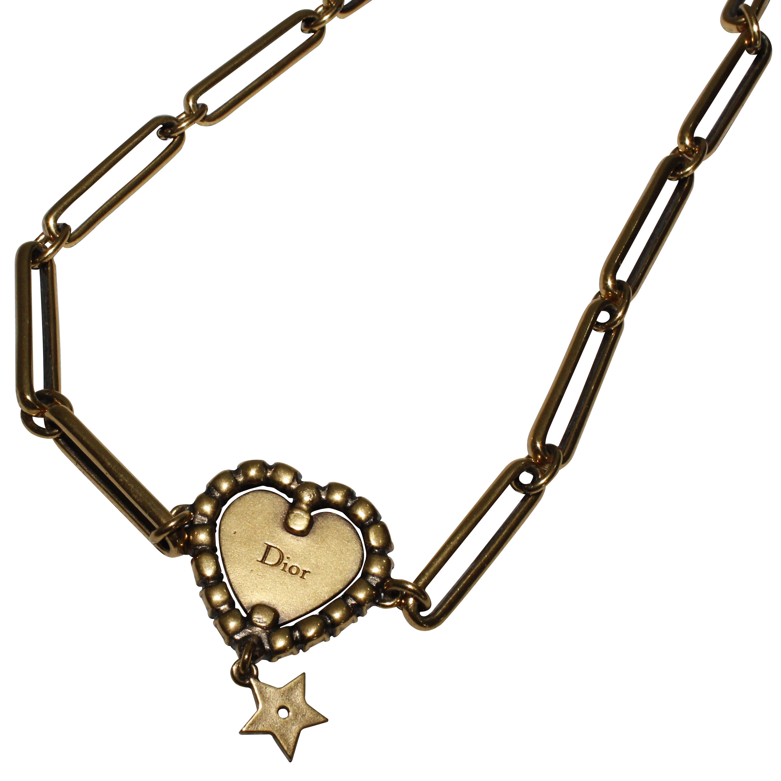 [95新]迪奥dior锁骨链桃心水晶手链手环项链js225