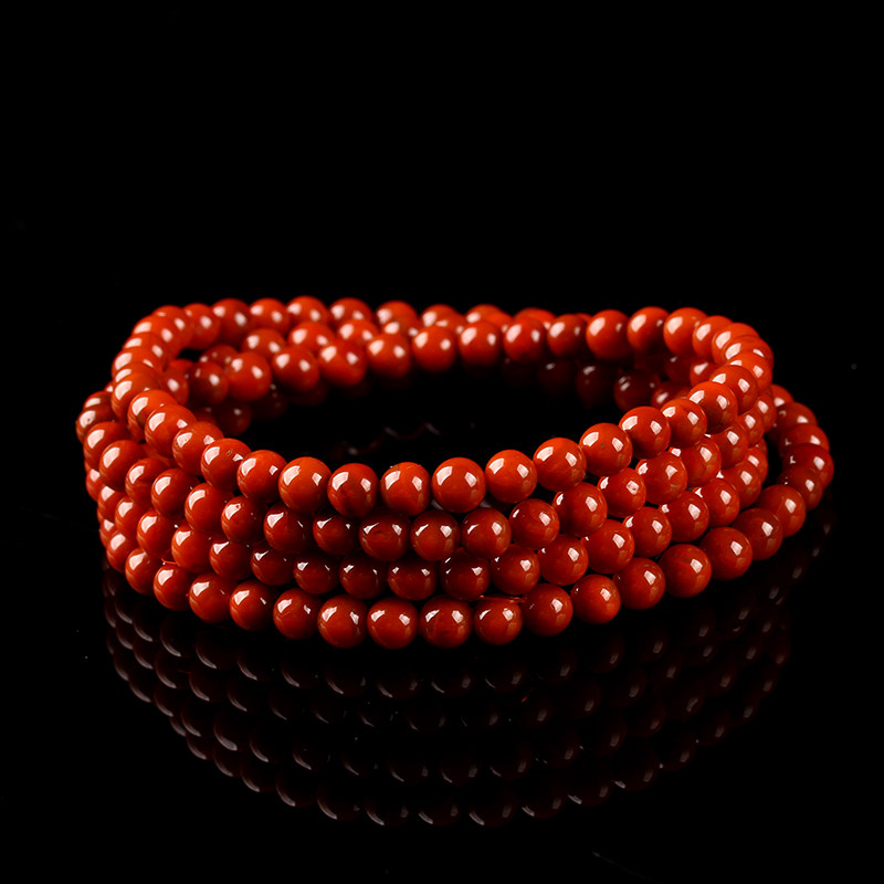 21.95克 九口料老矿料 火焰纹南红玛瑙佛珠手串手链 阿里拍卖