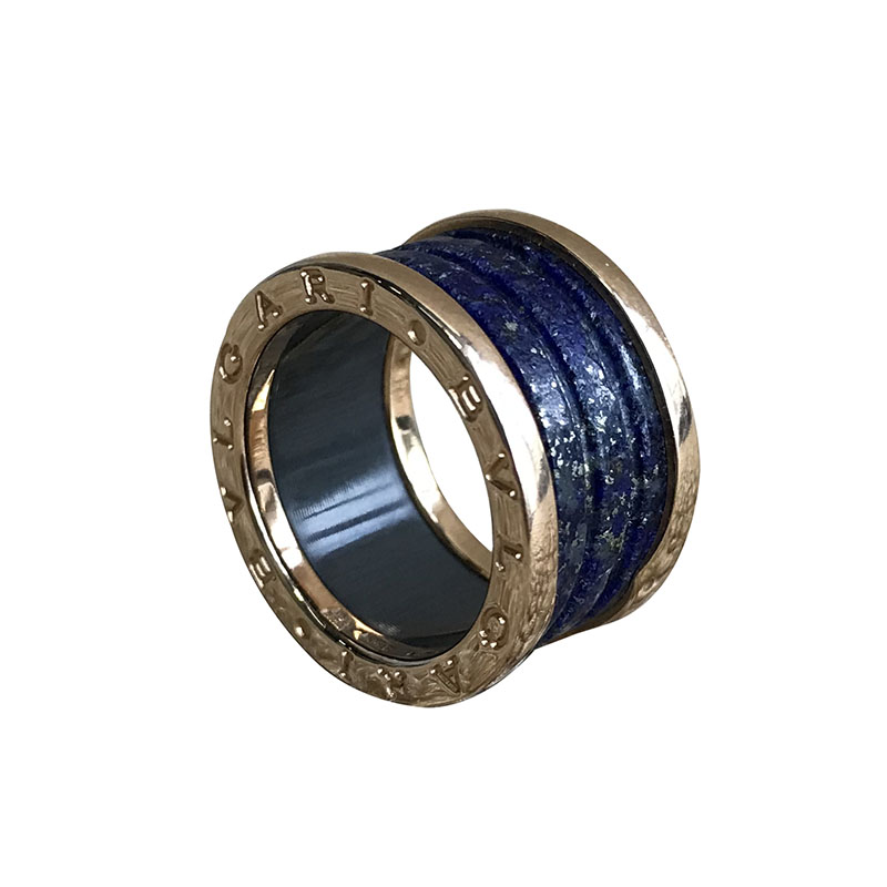 [9.5新]宝格丽bvlgari中性青金石玫瑰金4环戒指52#jm1541