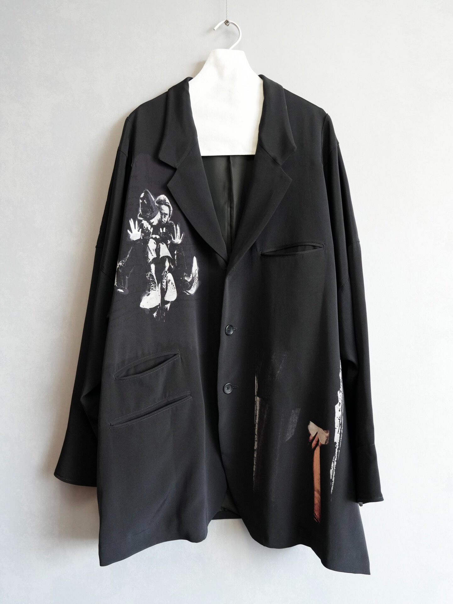 Yohji Yamamoto 22AW Oversized Silk Print Coat
