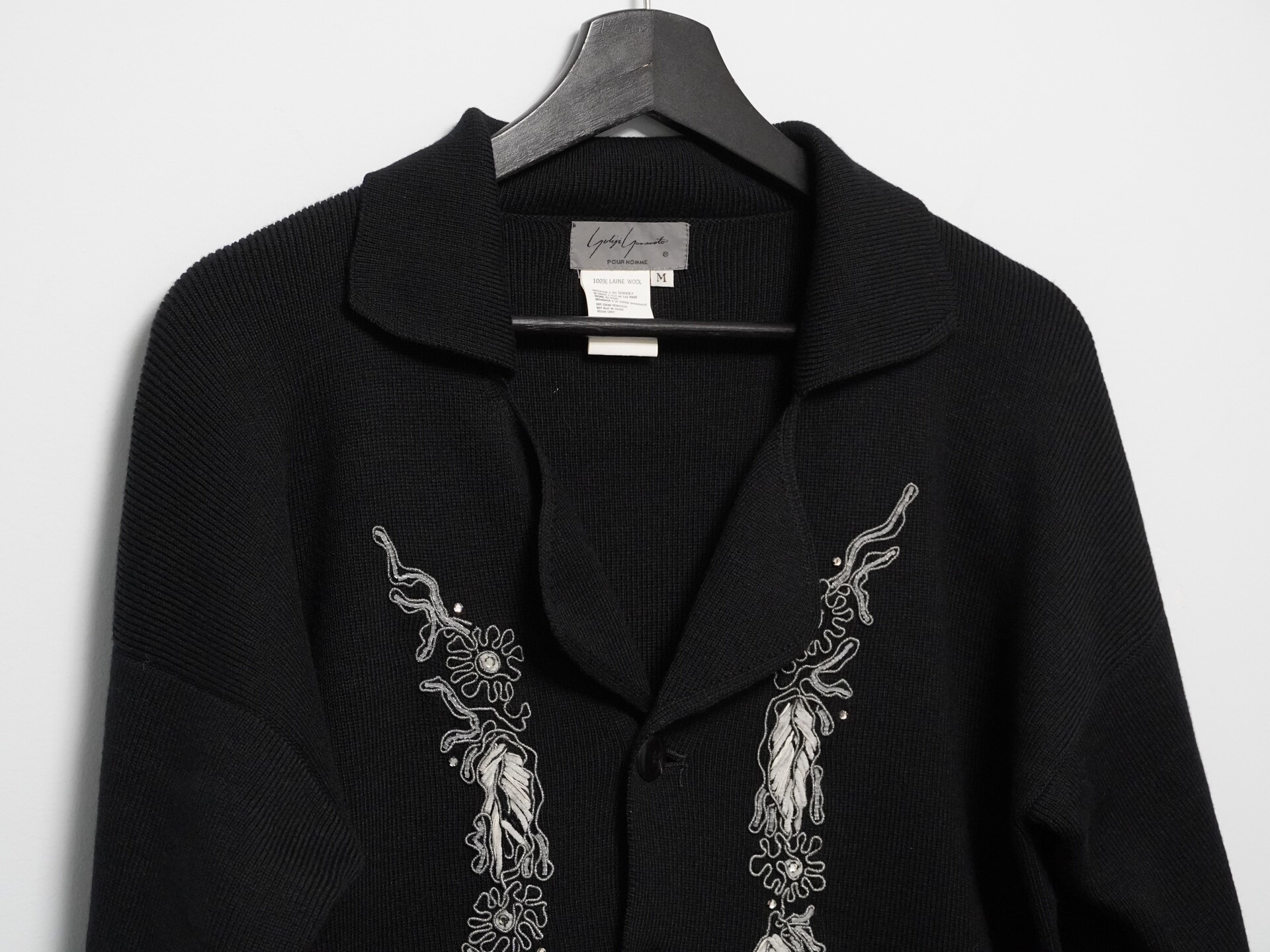 Yohji Yamamoto 1988AW Black Embroidered Sweater — detail