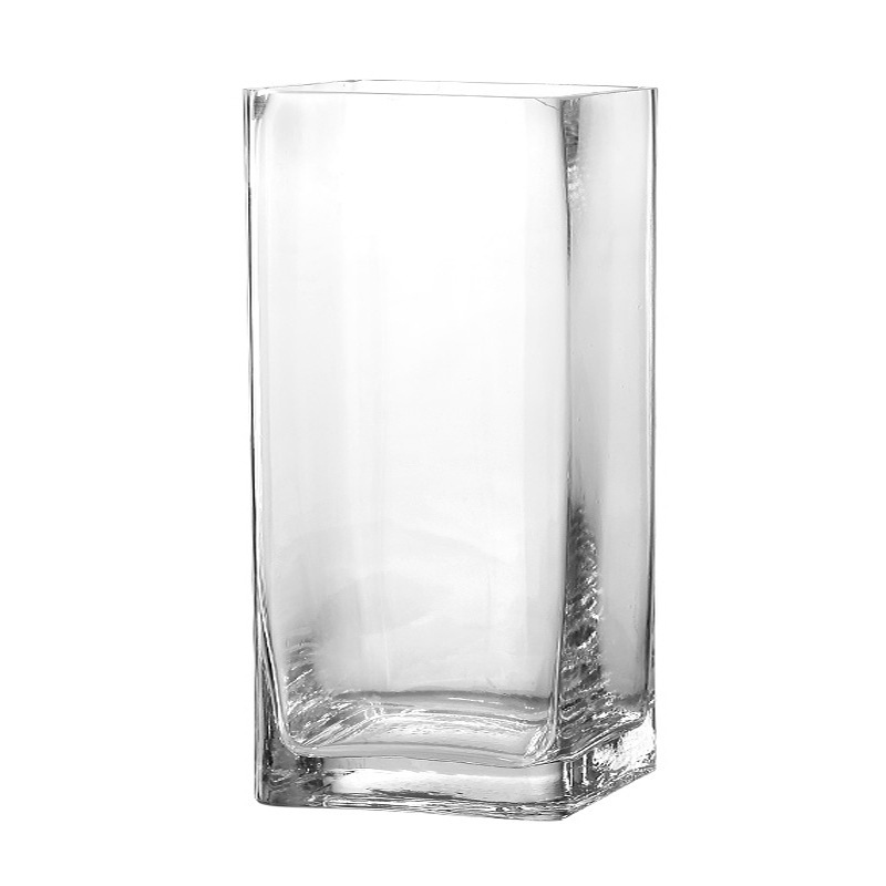 现代简约透明方形玻璃花瓶富贵竹鲜花水培家居软装插花落地摆件