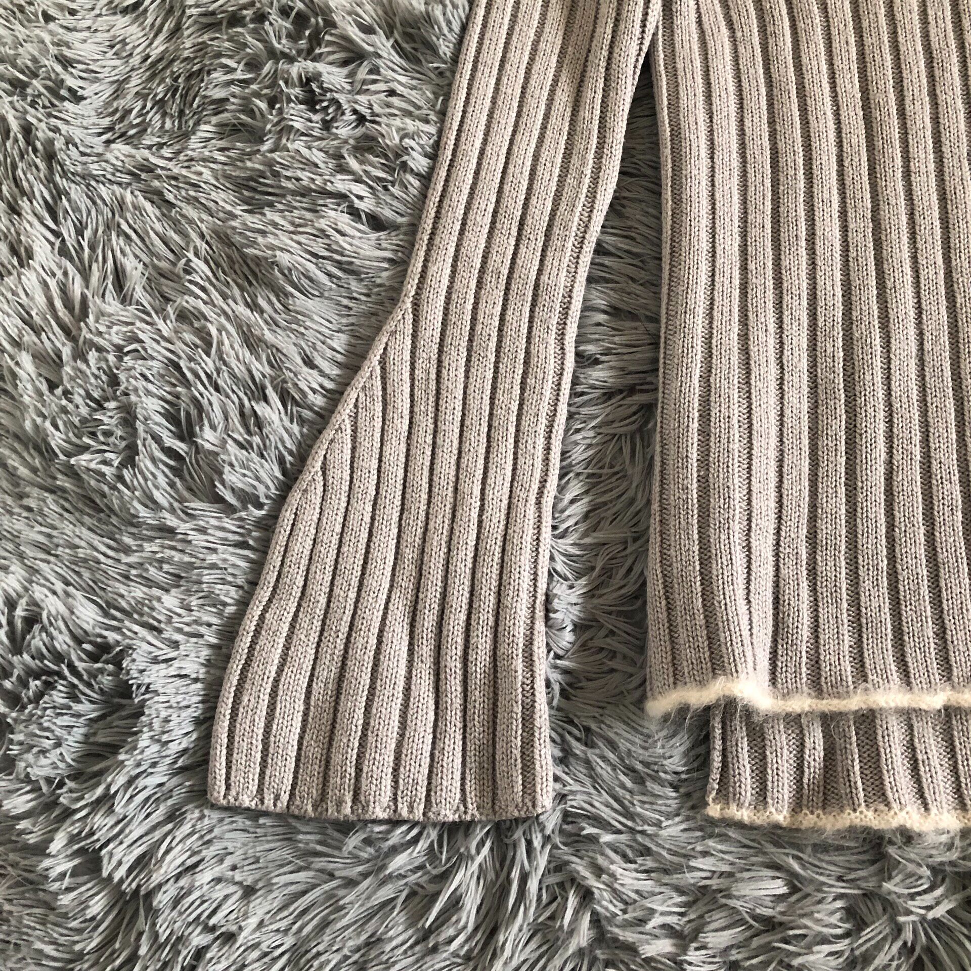 Celine Light Beige Ribbed Turtleneck — back
