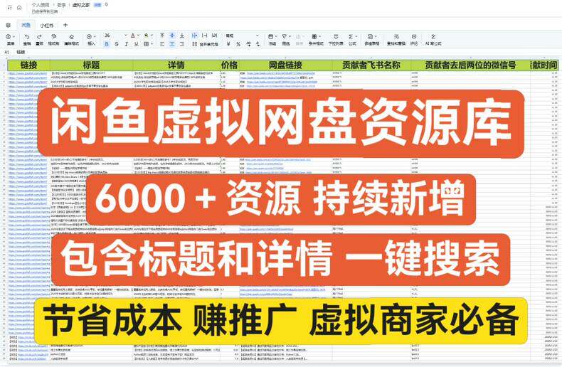 6000+虚拟网盘资源库 闲鱼虚拟商家必备