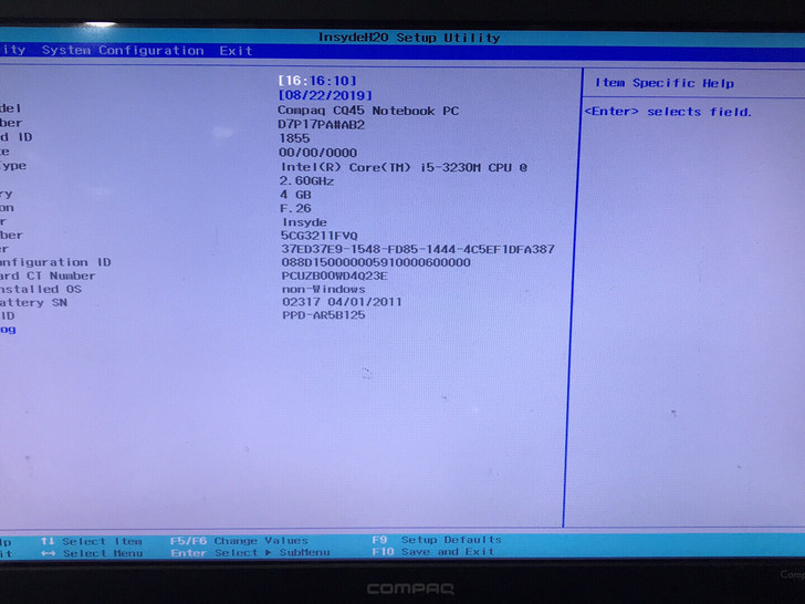 惠普Compaq-CQ45本本i5-3230-4G-500G