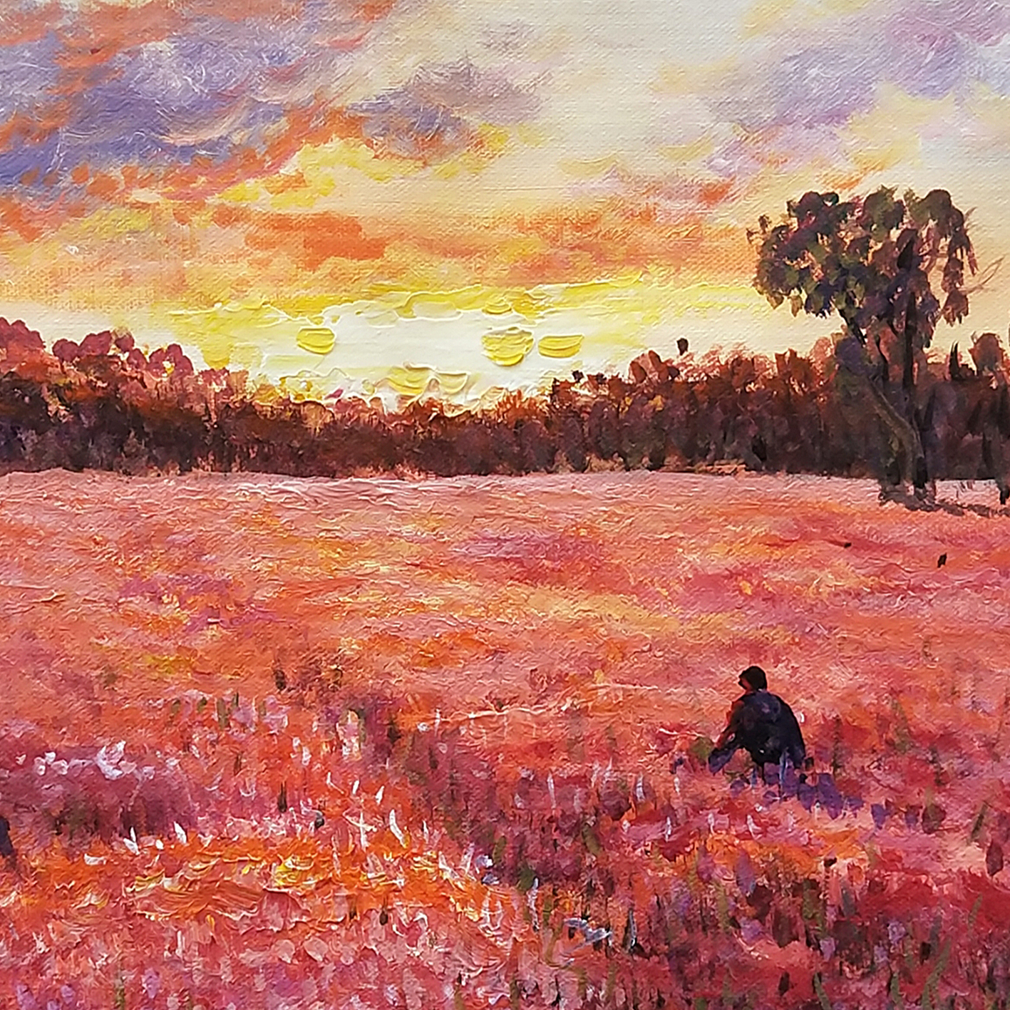 a特惠【国家一级美术师】黄耀德《风景 花海》布面油画