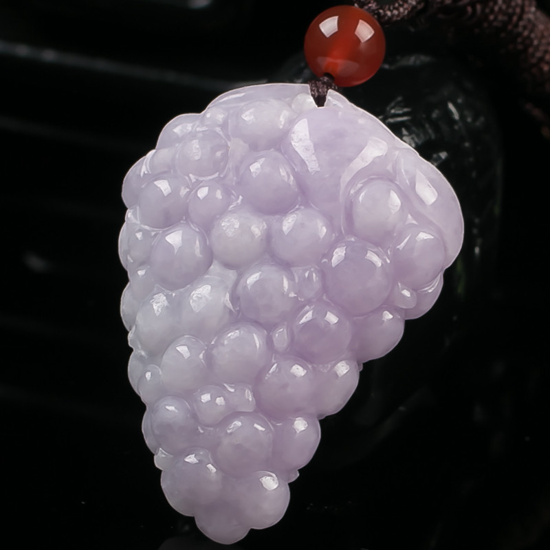 【降价拍】翡翠a货老坑浅紫葡萄 32.94克