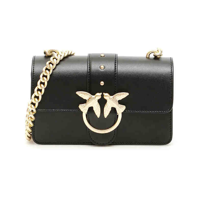 [1元起拍]pinko品高轻奢女包燕子包女式单肩小包19216uy4ym黑色