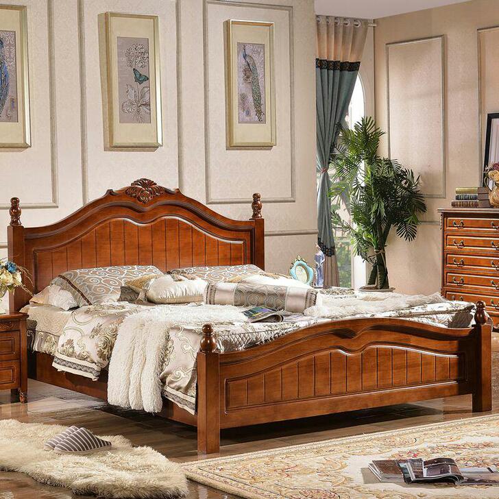 美式乡村实木床卧室家具小美1.5米双人床1.8米婚床