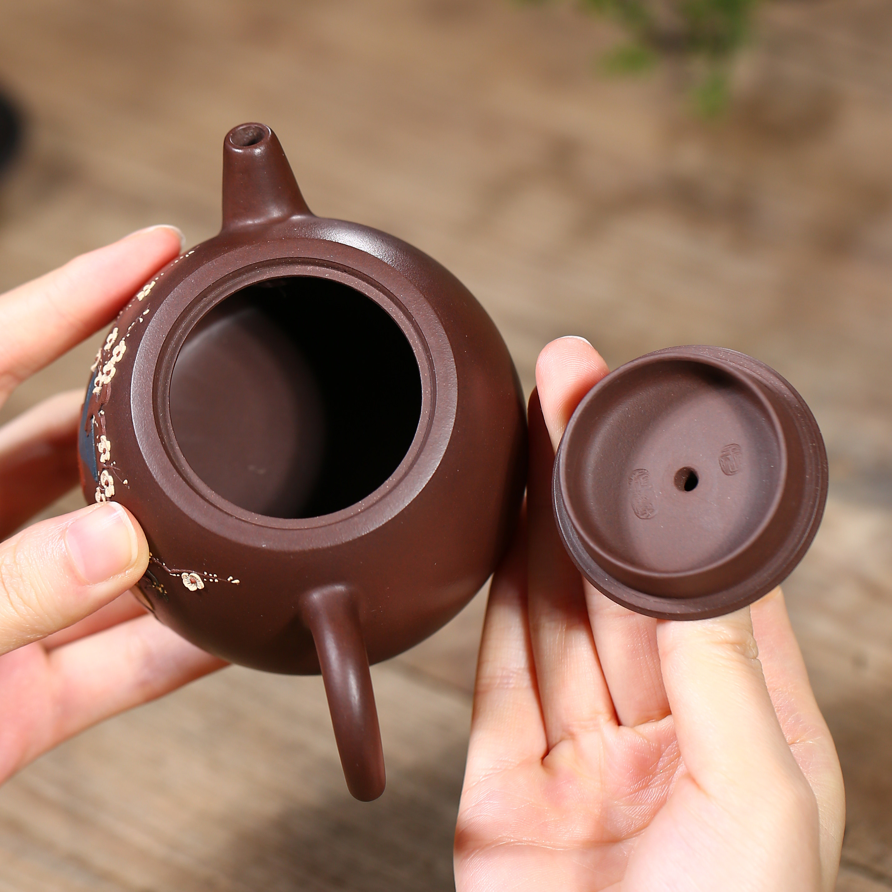 国工王老师 纯手工雅趣 原矿紫泥 230cc 宜兴名家紫砂壶 附持壶照