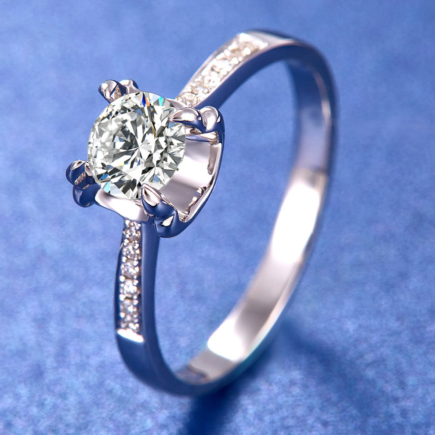 周鑫鑫gia 0.50克拉 j色 vvs2净度 vg切工 赠18k金豪华牛头款戒托