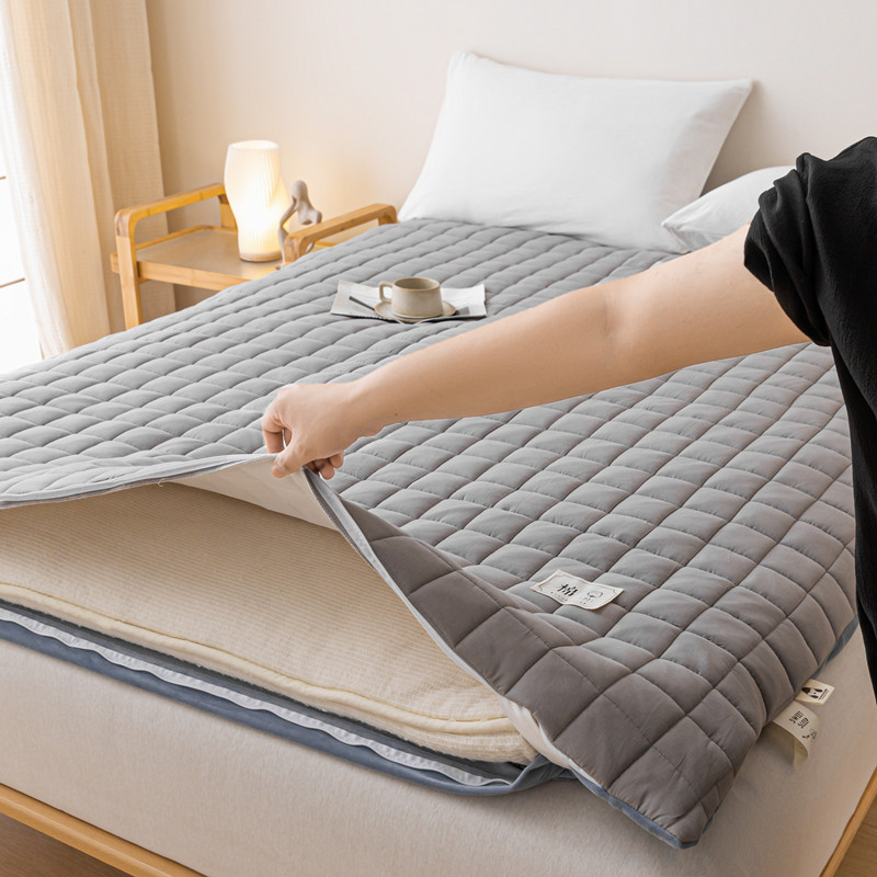 四季款牛奶绒褥子宿舍学生床垫单人垫子可拆洗两用棉花学生床垫