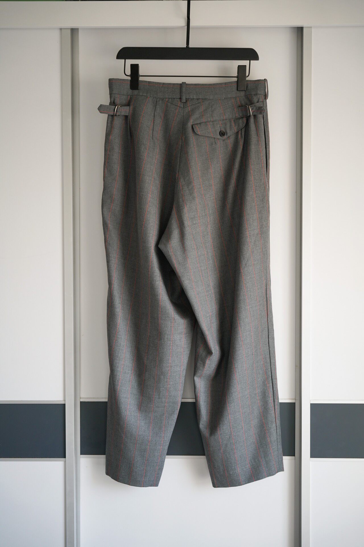 Yohji Yamamoto 95AW Gray Orange Striped Trousers — front