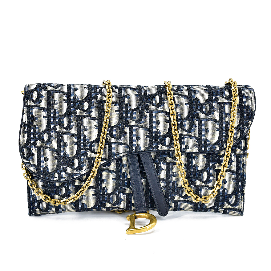 [9.5新]迪奥dior女包提花帆布刺绣oblique翻盖马鞍包单肩斜挎包