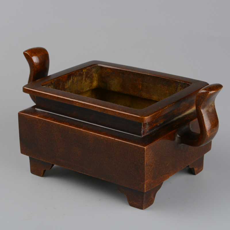 纯铜 香炉 非遗 供佛 供奉 家用 摆件 装饰 收藏 送礼 冠耳方炉