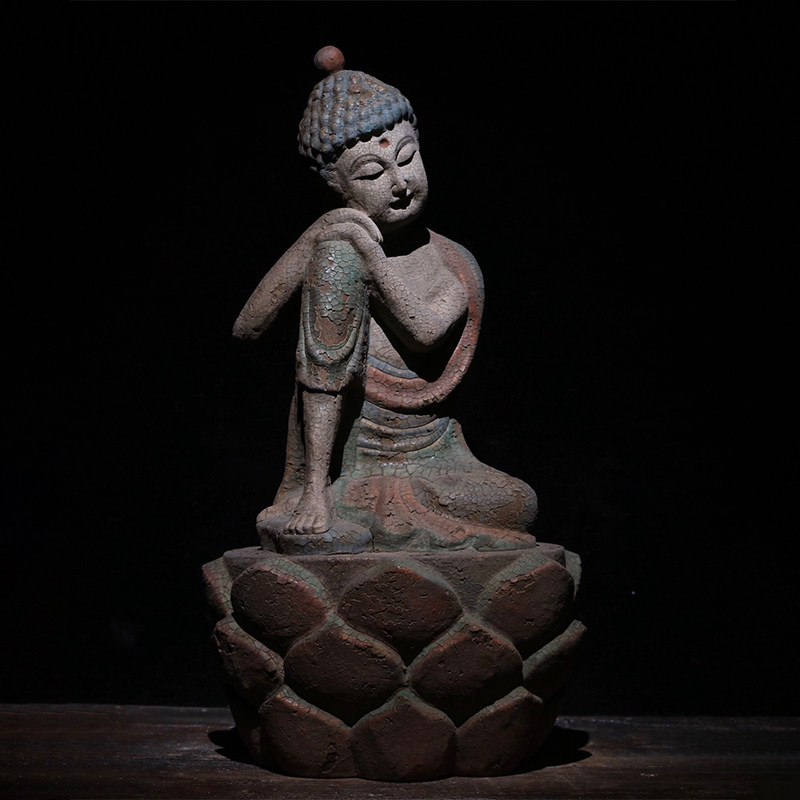 老木雕静思佛-z1550