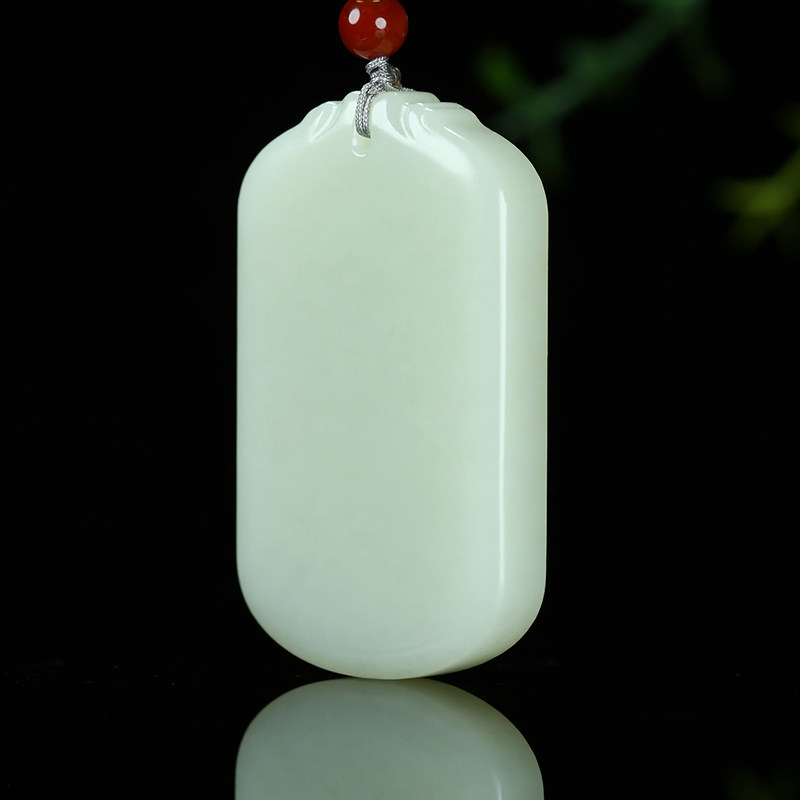 【平安无事牌】和田玉青白玉仿古牌子挂件玉石吊坠男女款34.13g
