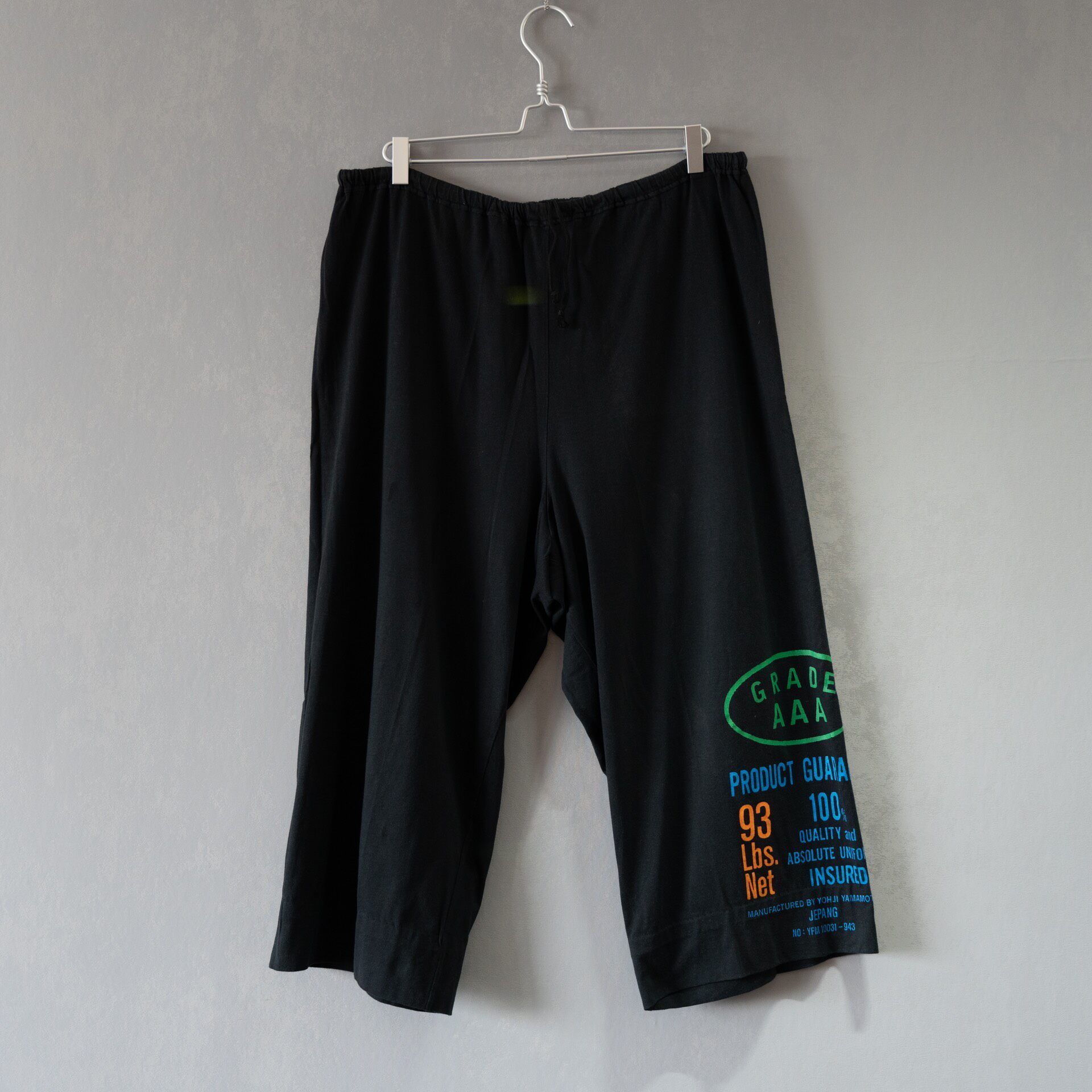 Yohji Yamamoto 93SS Black Cropped Pants